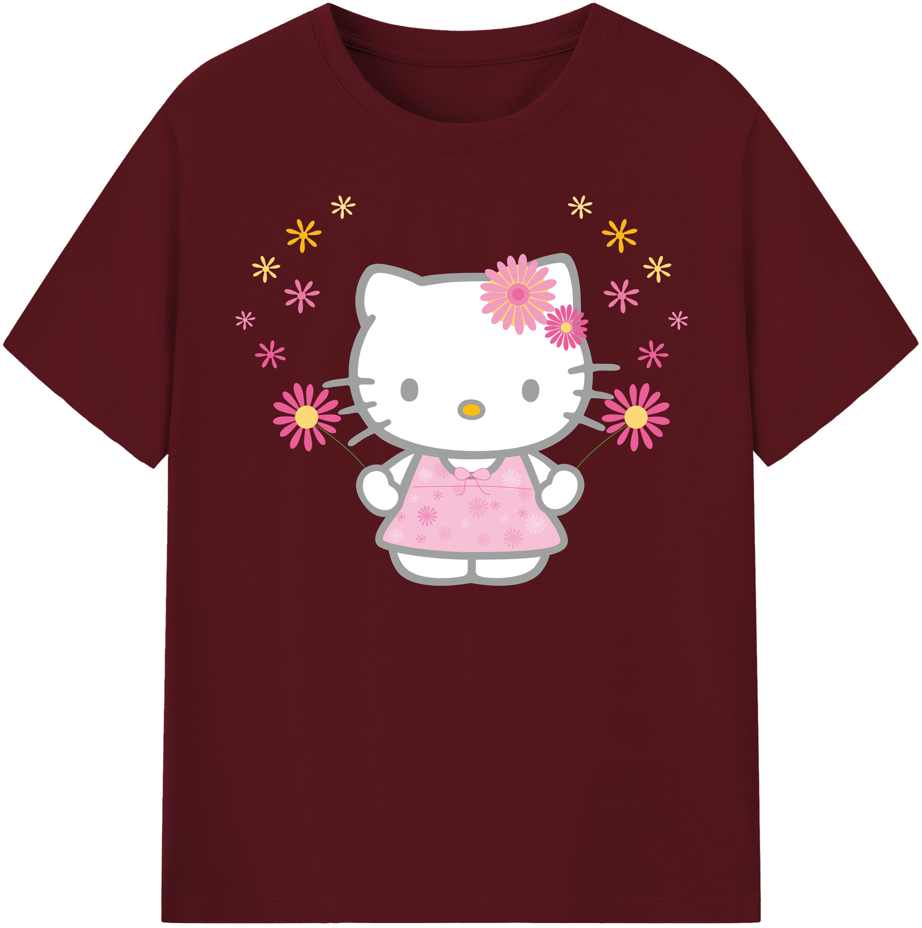 （画像用） Hello Kitty ハローキティ 綿100％半袖Tシャツ（フロントプリント）